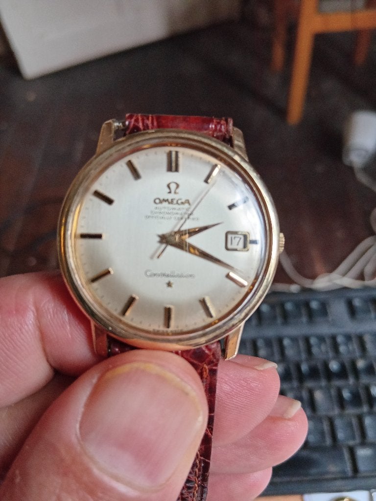 Omega, Bijoux, Sacs & Beauté, Montre-bracelet, Enlèvement ou Envoi, Cuir, Or