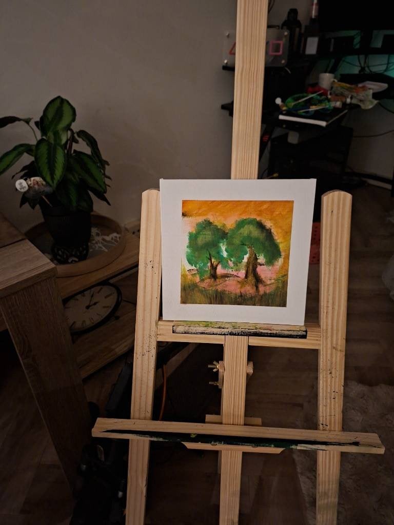 Peinture unique faite main (20x20 cm) — Acrylique sur toile, Antiquités & Art, Envoi
