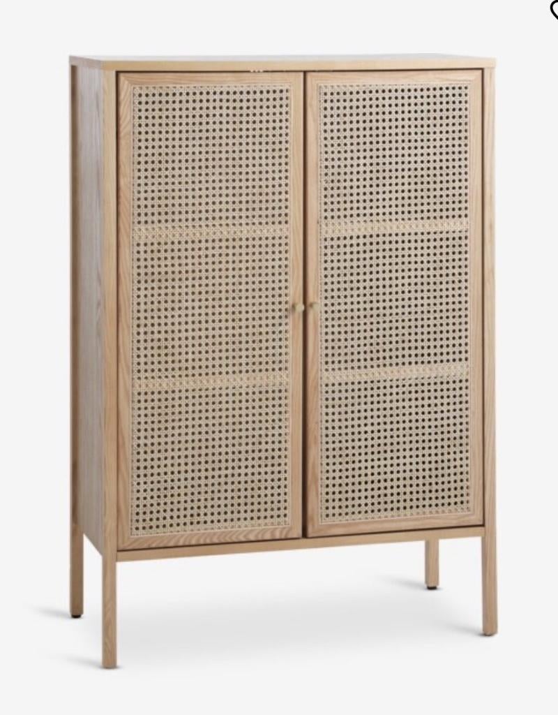 Vitrine kast 2 deuren, Japandi, Met deur(en), 100 tot 150 cm, 50 tot 100 cm