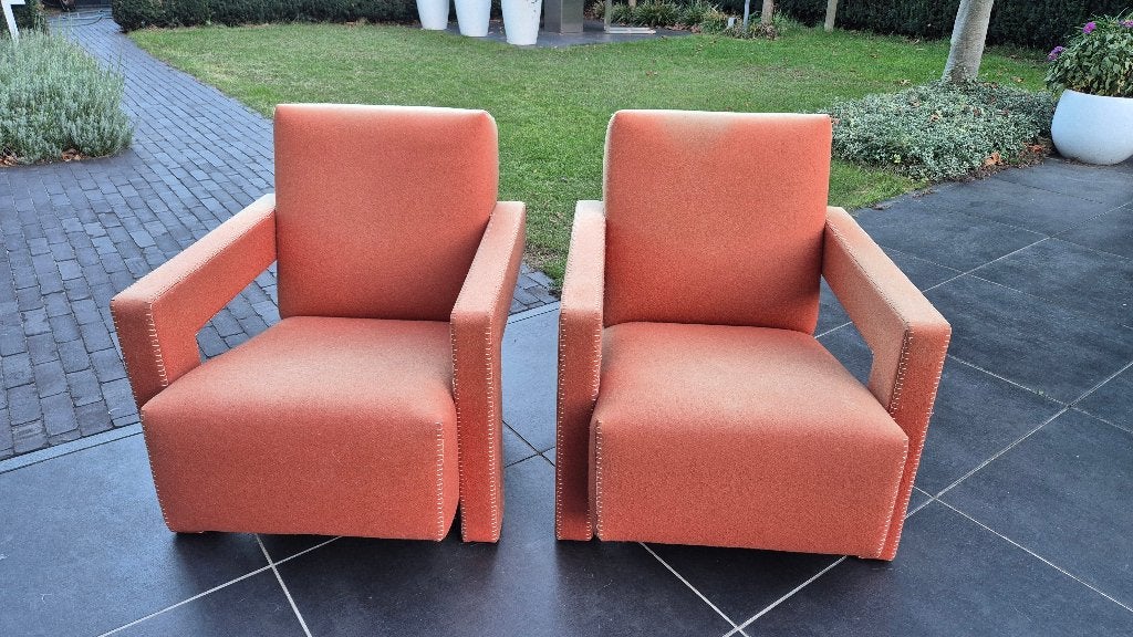 2x cassina utrecht armchair Rietveld, Huis en Inrichting, Ophalen, Gebruikt