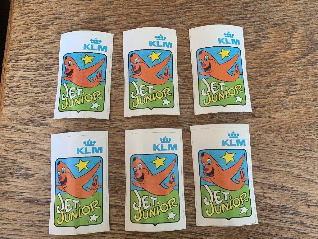 KLM vintage stickers, Ophalen of Verzenden, Nieuw, Bedrijf of Vereniging