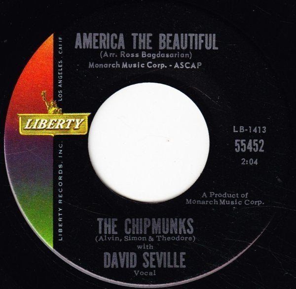 7" The Chipmunks With David Seville – America, Enlèvement ou Envoi, 7 inch, Utilisé, Pop