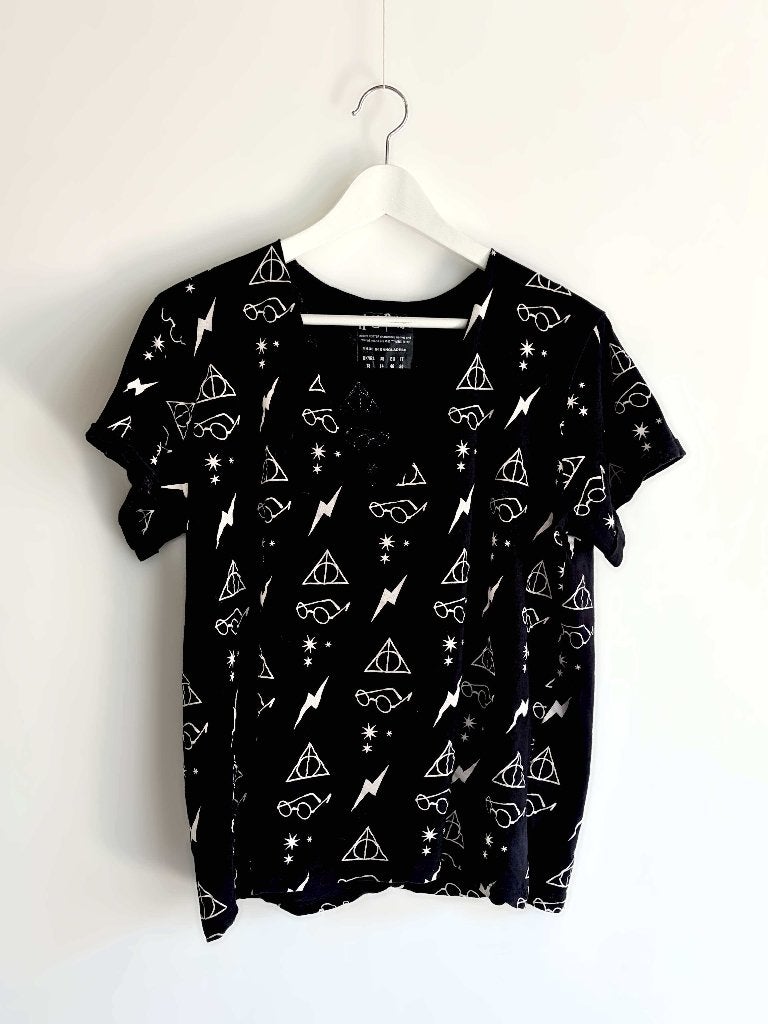 Tee shirt Harry Potter T.46 noir et blanc, Manches courtes, Taille 46/48 (XL) ou plus grande, Enlèvement ou Envoi, Harry Potter