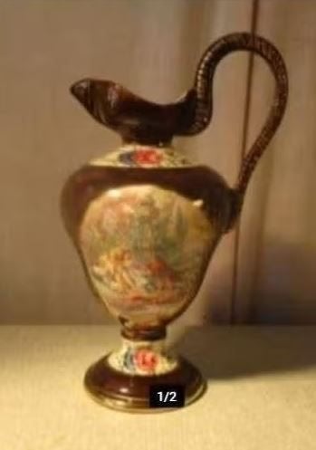 Prachtige Beschilderde Kruik - Bequet Quaregnon - 27cm, Ophalen of Verzenden