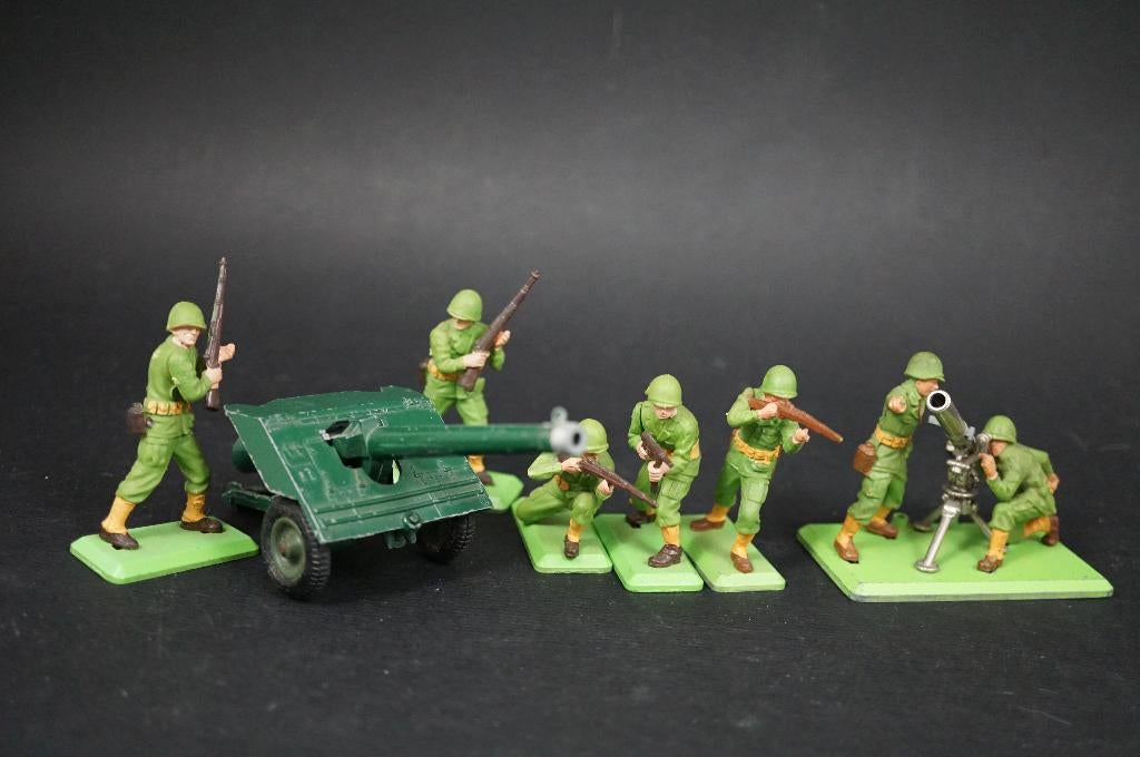 Britains US soldaten met kanon - 1/32 - TOP vintage, Ophalen of Verzenden