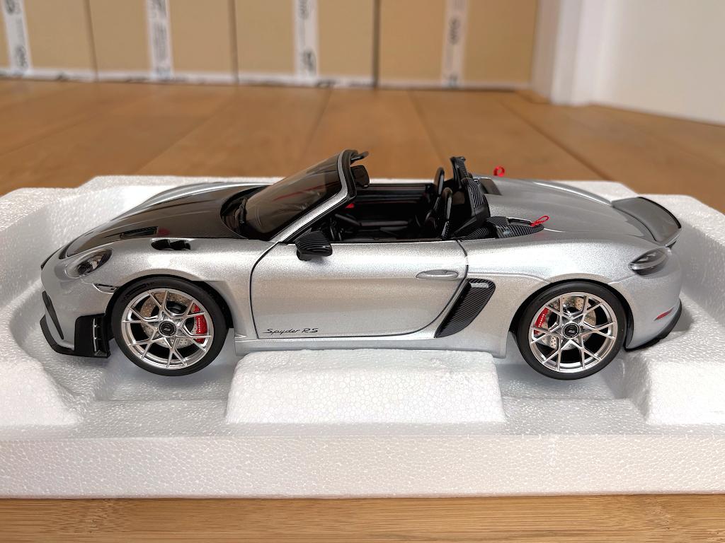 Porsche Boxster 718 Spyder RS zilver Norev nieuw, Ophalen of Verzenden, Nieuw, Auto, Norev