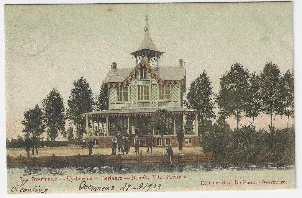 Carte postale Berlaere, Lac Overmeire, Villa Prétoria, Enlèvement ou Envoi, Avant 1920, Affranchie, Flandre Orientale