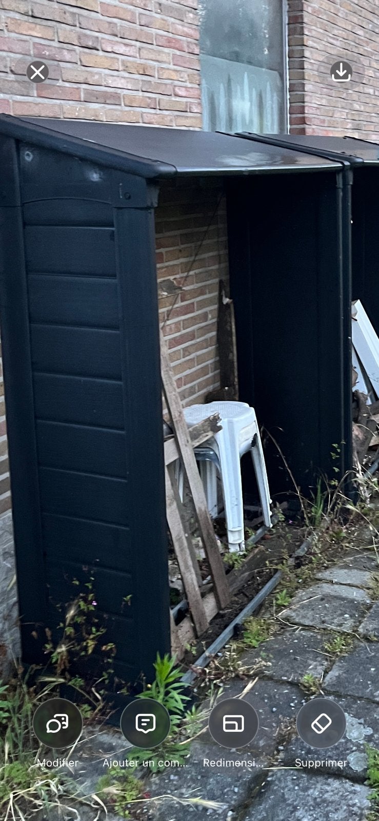 2 Abris de jardin en plastique pvc, Enlèvement, Comme neuf