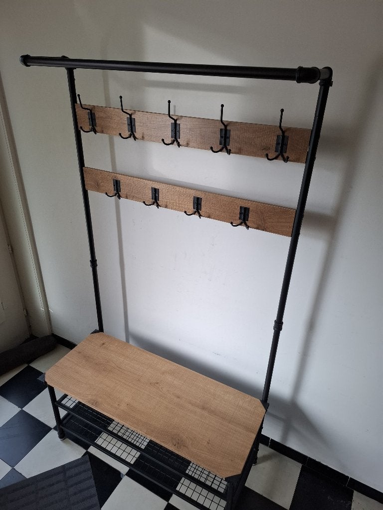 Porte manteaux avec banc et rangement pour chaussures, Utilisé, Autres types, Métal, 150 à 200 cm