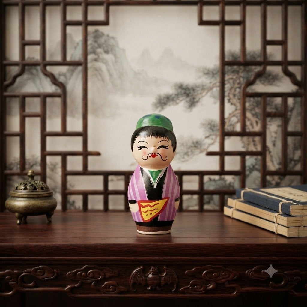 Poupée chinoise vintage en argile, Antiquités & Art, Envoi