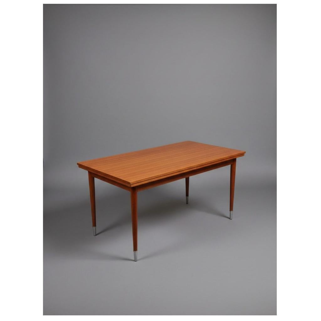 Vintage Scandinavische uitschuifbare eettafel in teak, Huis en Inrichting, Tafels | Eettafels, Gebruikt, 50 tot 100 cm, 100 tot 150 cm