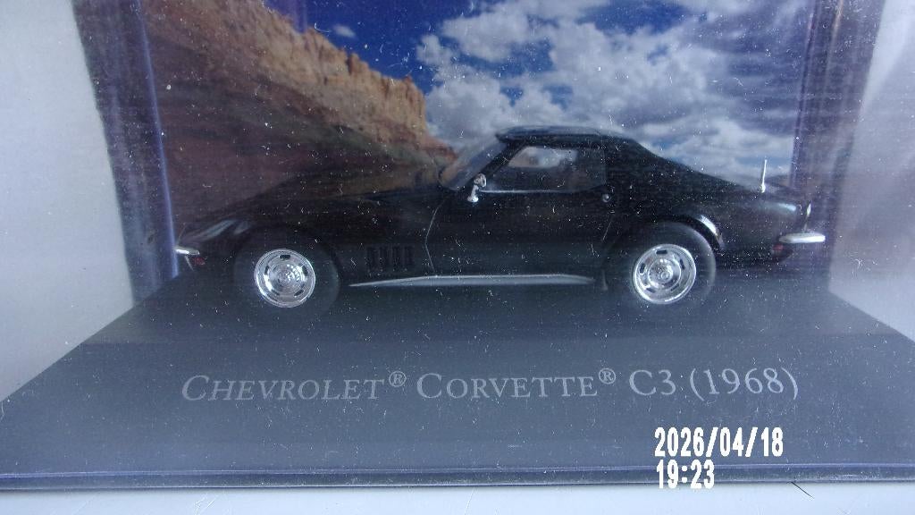 CHEVROLET CORVETTE C3 BLACK 68.MUSCLE CAR 1/43 NEUVE SCELLEE, Enlèvement ou Envoi, Neuf, Voiture, Autres marques