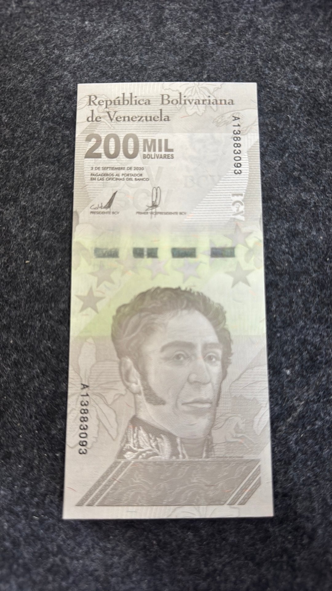 200 mil bolivares Venezuela UNC, Postzegels en Munten, Bankbiljetten | Amerika, Verzenden