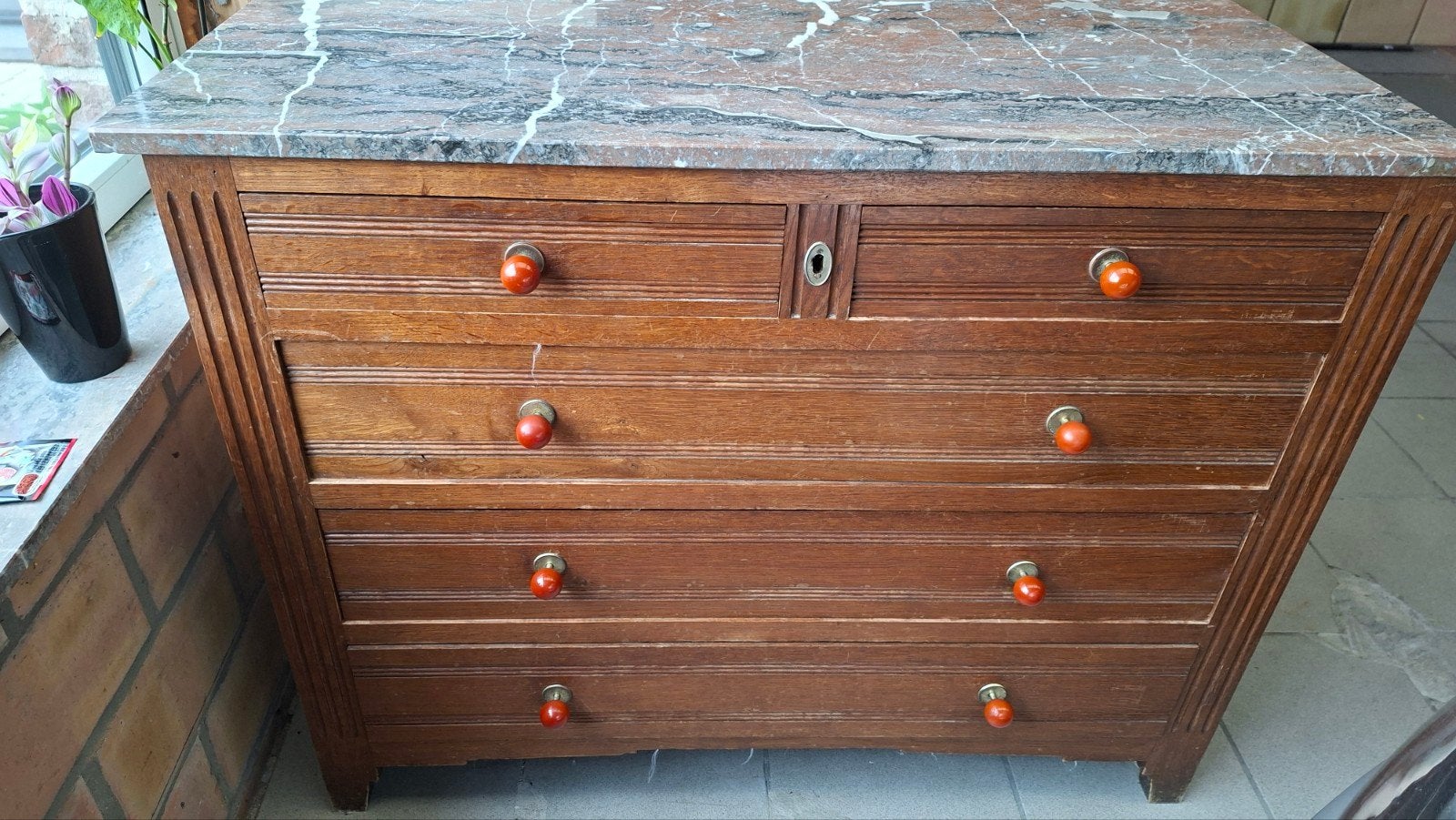 Vintage lade kast, Ophalen, 100 tot 150 cm, 5 laden of meer, Vintage