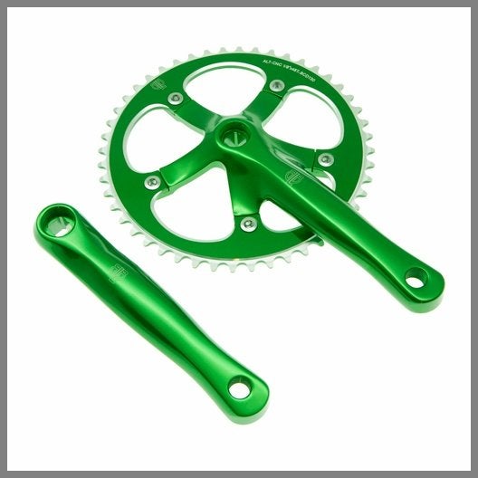 BLB - Brick Lane Bikes - Track crankstel / crankset, groen, Fietsen en Brommers, Crankstel of Pedalen, Nieuw, Ophalen of Verzenden