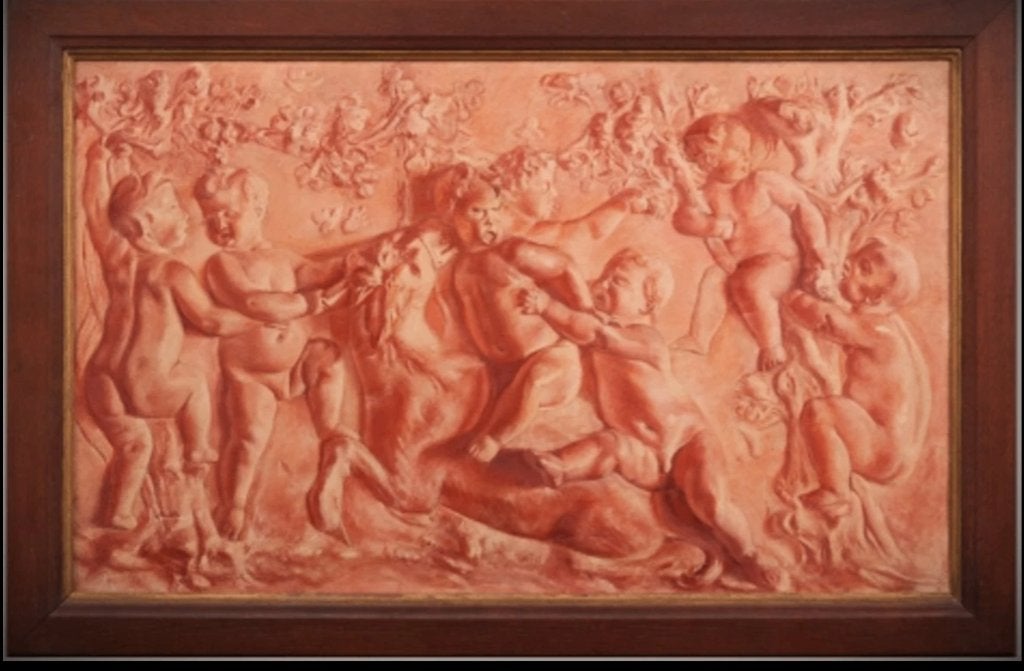 Mastics en grisaille 50 x 80 cm huile sur toile 18-19e, Antiquités & Art, Envoi, Peinture à l'huile, Toile