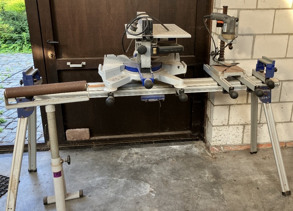 Metabo afkortzaag KGT300 met statief KSU400 en kolomboor., Ophalen, Gebruikt, Afkortzaag, Metabo