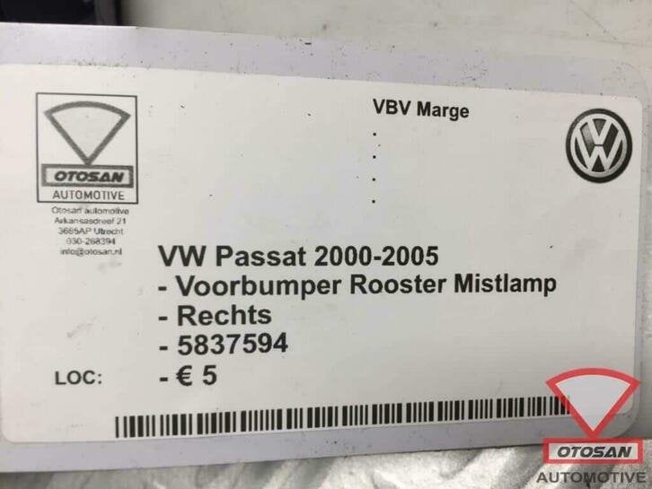 vw passat 00 05 grille de pare chocs avant antibrouillard dr, Autos : Pièces & Accessoires, Neuf, Pare-chocs, Volkswagen, Volkswagen AG