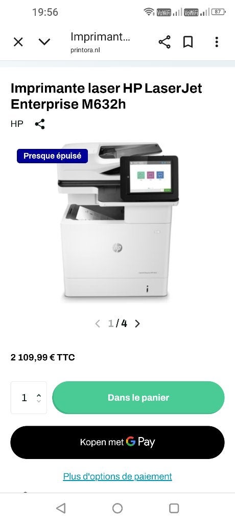 Superbe imprimante laser jet entreprise mfp m632, Informatique & Logiciels, Imprimantes, Enlèvement, Imprimante laser, Imprimante