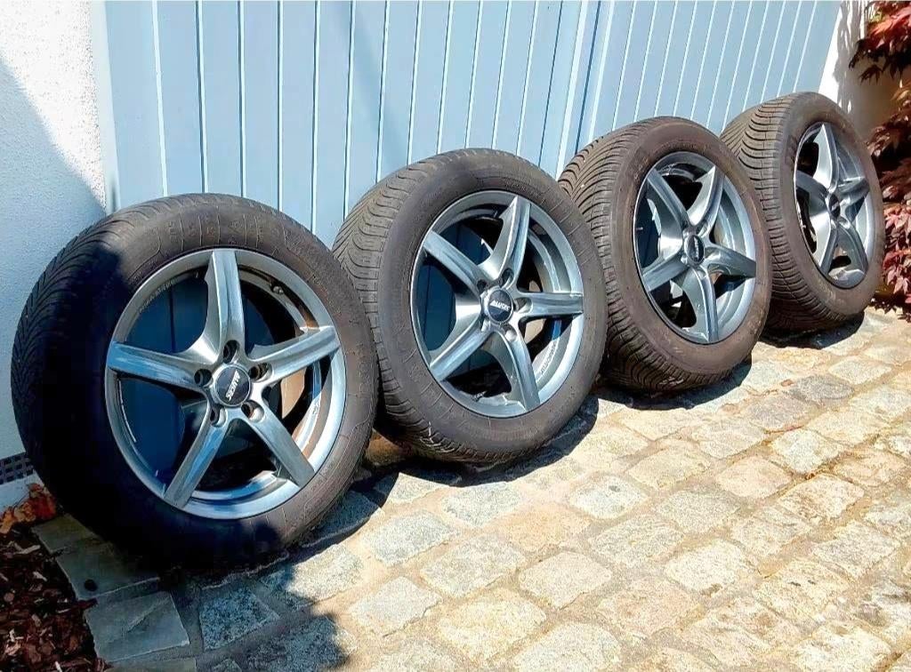 Roues en alliage 205/55-16 pour Mercedes, Audi et BMW, Auto-onderdelen, Banden en Velgen, Ophalen, Gebruikt, 16 inch, Banden en Velgen