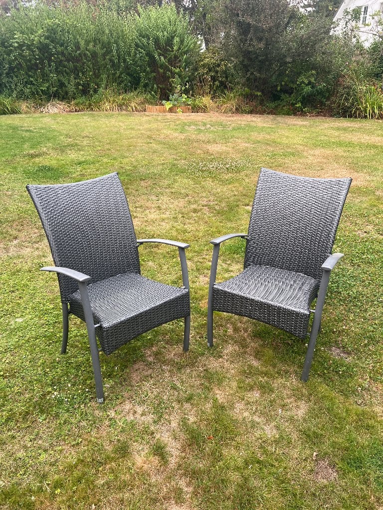 Set tuinstoelen (2), Tuin en Terras, Ophalen, Gebruikt, Aluminium, Stapelbaar