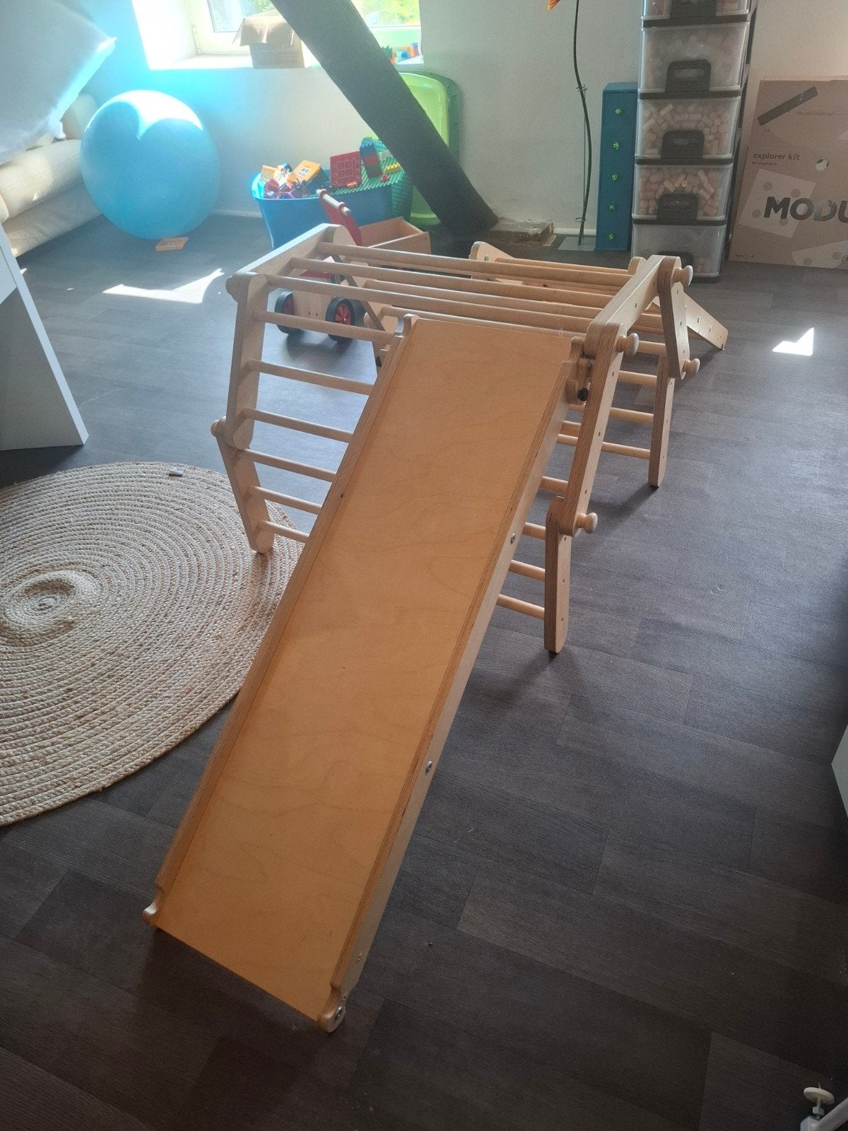 Klimrek Ette Tete 5 segmenten + glijbaan + ladder, Ophalen