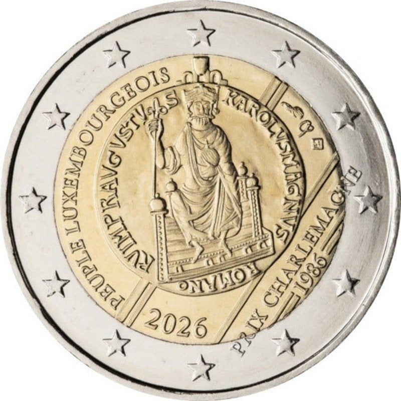 Luxemburg 2026 – Uitreiking Karel de Grote prijs- 2 euro UNC, Enlèvement ou Envoi, Luxembourg, 2 euros, Monnaie en vrac