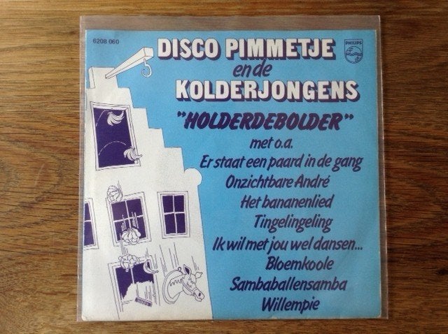 single disco pimmetje en de kolderjongens, 7 inch, Ophalen of Verzenden, Beschermende buitenhoes, Nederlandstalig