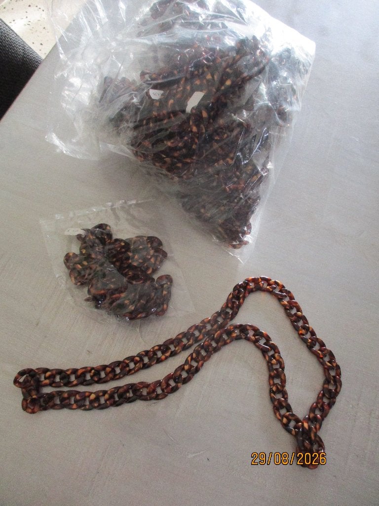 lot de 25 chaines grosses mailles, Bijoux, Sacs & Beauté, Enlèvement ou Envoi, Neuf, Noir, Autres matériaux