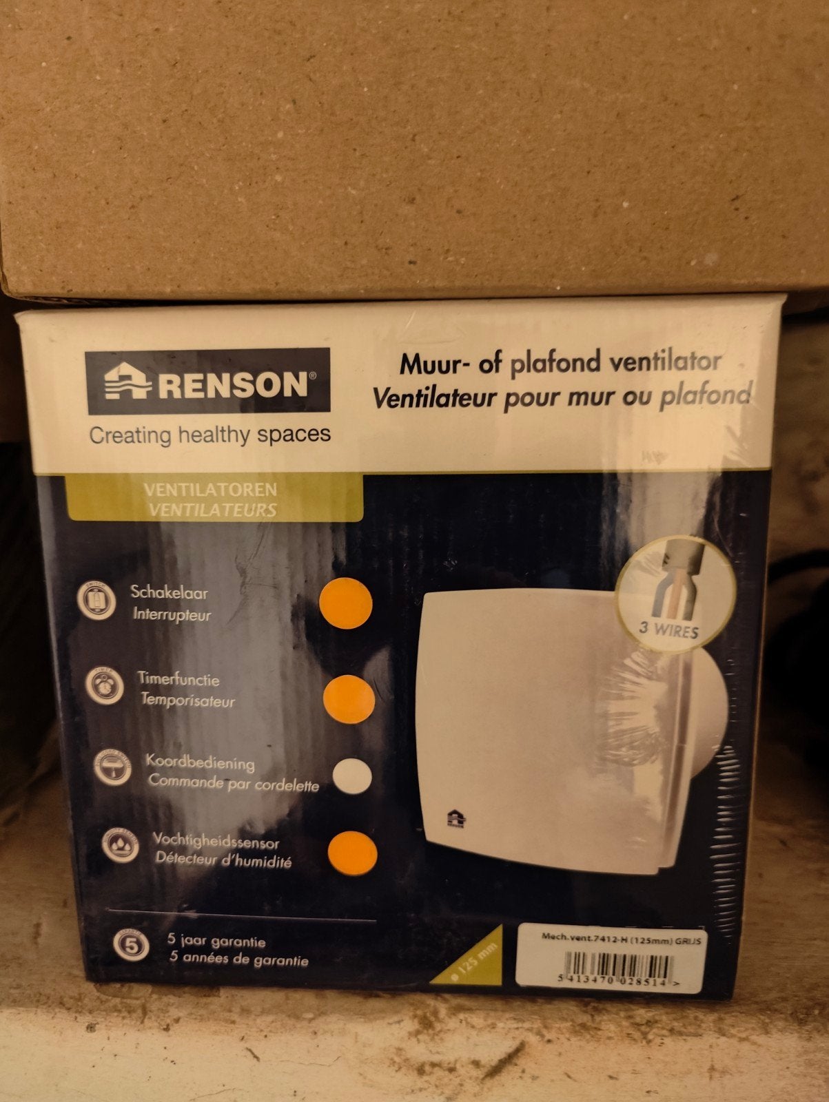 Muur of plafond ventilator, Ophalen, Nieuw