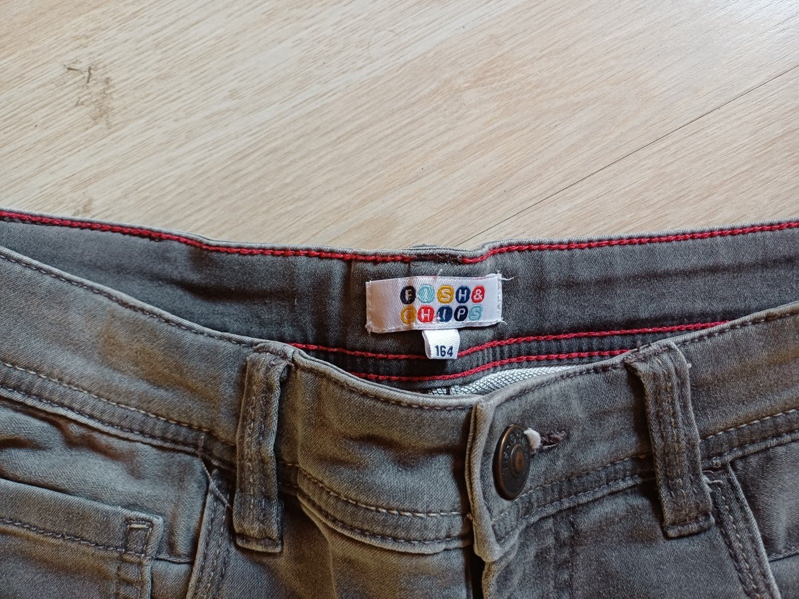 Short *Fish&chips* - grijs jeans, Ophalen of Verzenden