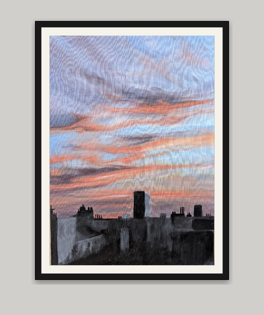 Origineel schilderij, Landschap, Papier/karton, Ophalen of Verzenden, Olieverf
