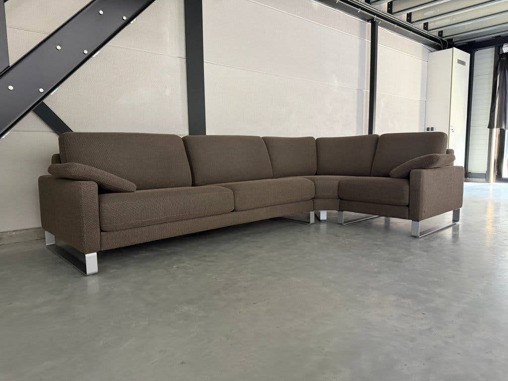 Rolf Benz EGO – Espresso Taupe – Absolute nieuwstaat, Ophalen, Hoekbank, 300 cm of meer, Zo goed als nieuw