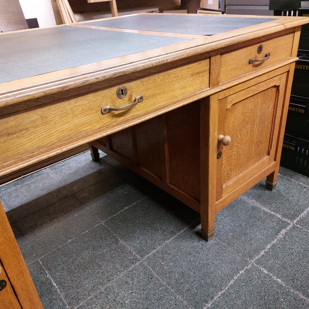bureau hout dubbelzijdig antiek retro vintage, Antiek en Kunst, Ophalen