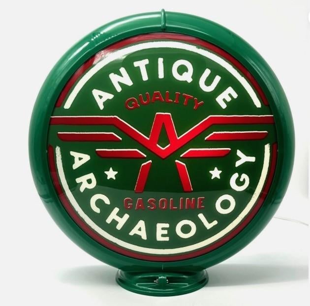 Antique archaeology american pickers benzinepomp globe pomp, Collections, Marques & Objets publicitaires, Comme neuf, Table lumineuse ou lampe (néon)