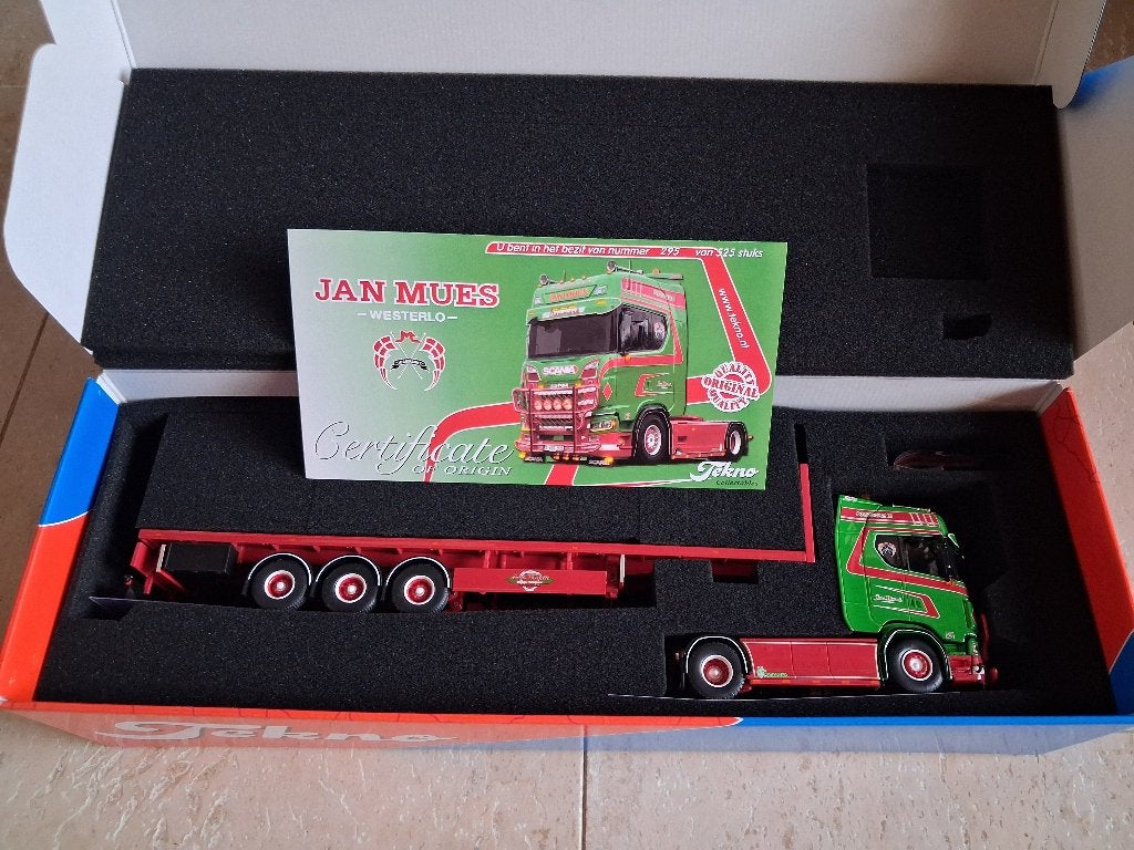Tekno Jan Mues Scania S met bullbar, Hobby en Vrije tijd, Modelauto's | 1:50, Ophalen of Verzenden, Nieuw, Bus of Vrachtwagen