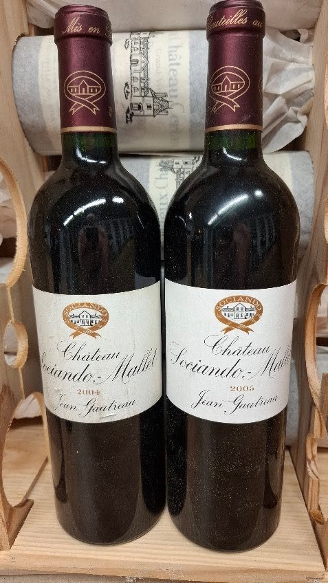 Château Sociando-Mallet 2004 + 2005, Collections, Neuf, Pleine, Enlèvement, Vin rouge