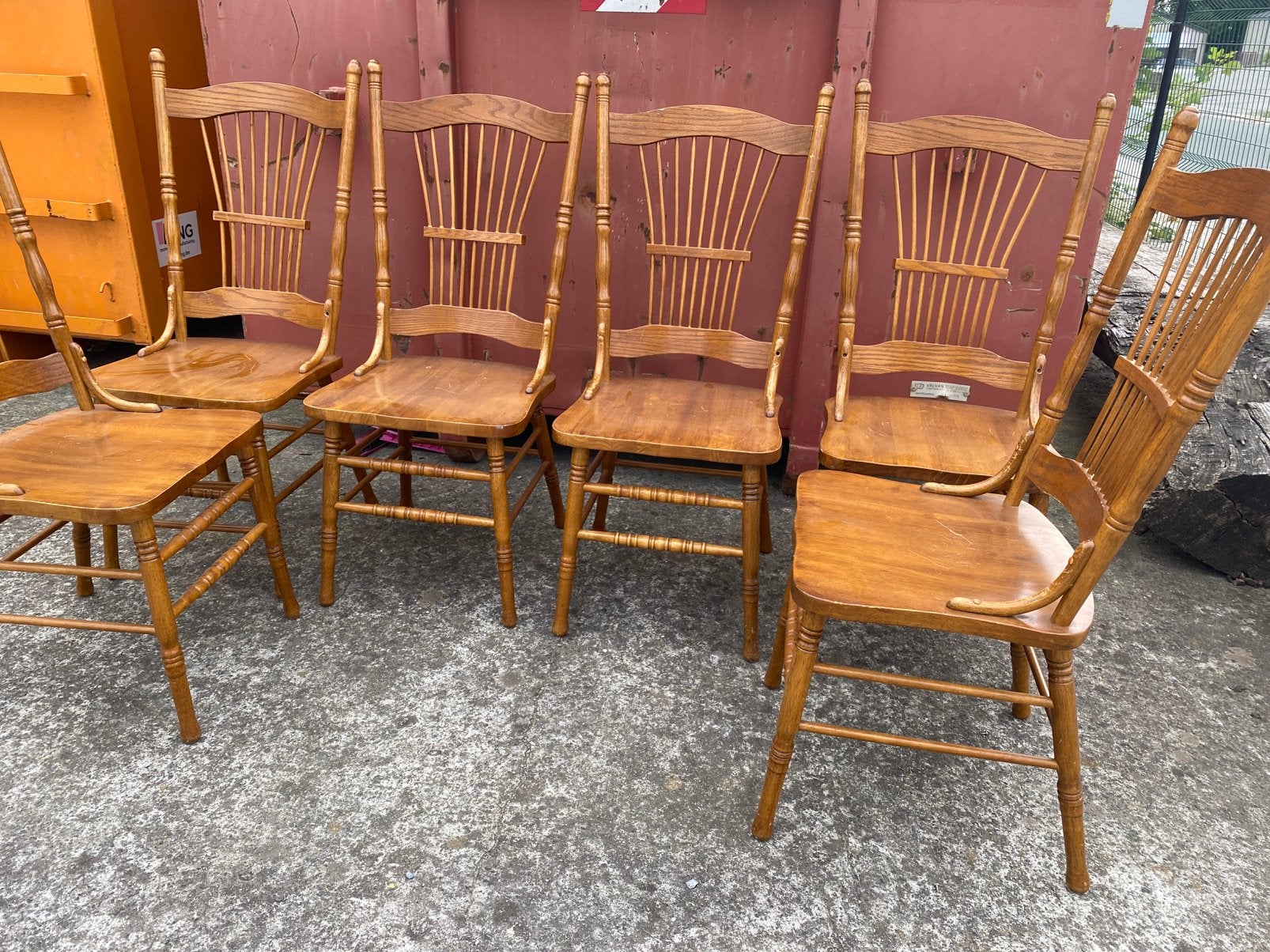 6 chaises de bar vintage, Enlèvement, Comme neuf, Bois