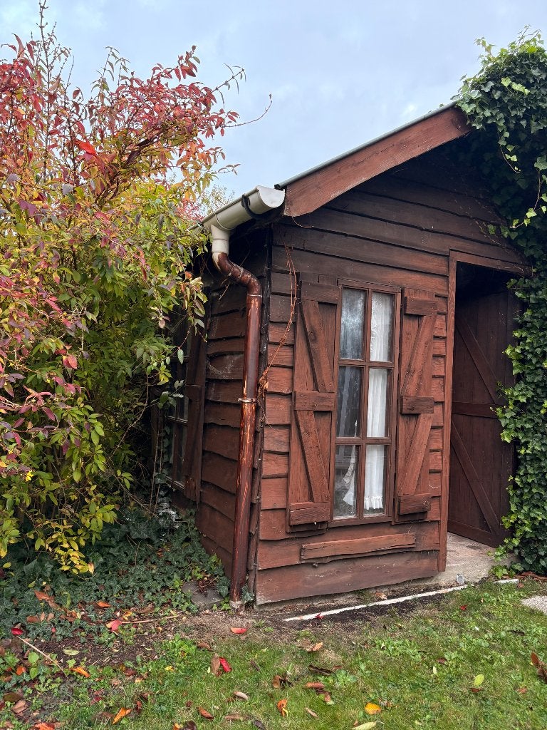 Tuinhuis - gratis op te halen (zelf afbreken), Jardin & Terrasse, 2 fenêtres, Enlèvement, Utilisé, Abri de jardin
