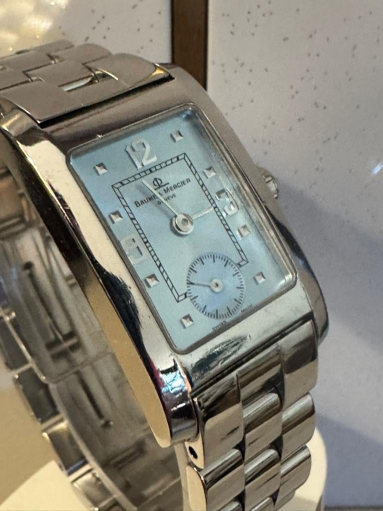 Mooi dames horloge Baume et Mercier Hampton S zeldzame kleur, Ophalen of Verzenden, Gebruikt, Zilver, Staal