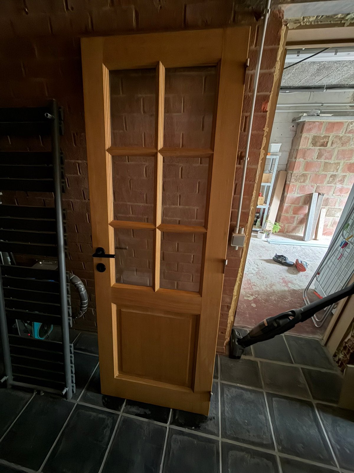 Porte d'intérieur en chêne avec vitre (73  202 cm), Enlèvement, Comme neuf