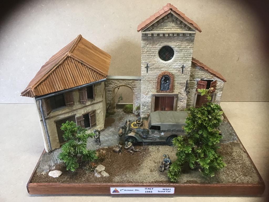 diorama militaire M3A1 scout car  2nd armor. div. italy 1943, Enlèvement, Diorama