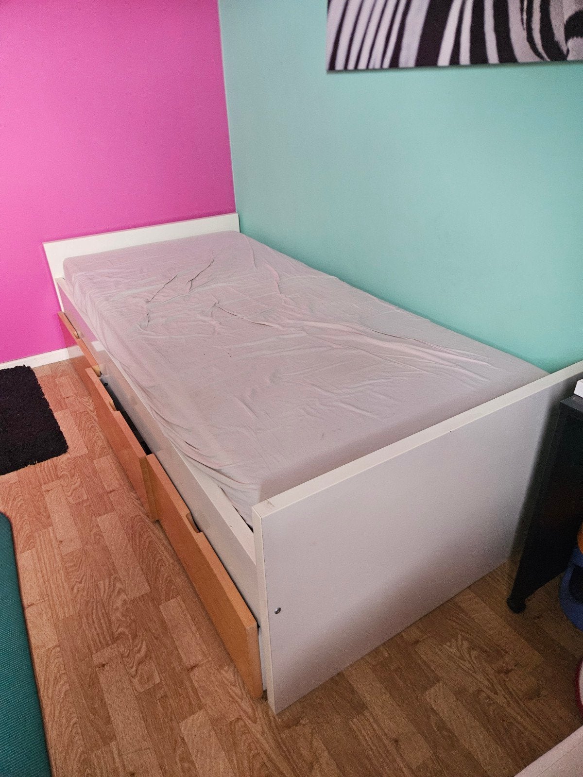 bed met laadkasten, Ophalen, Gebruikt, 90 cm, Eenpersoons