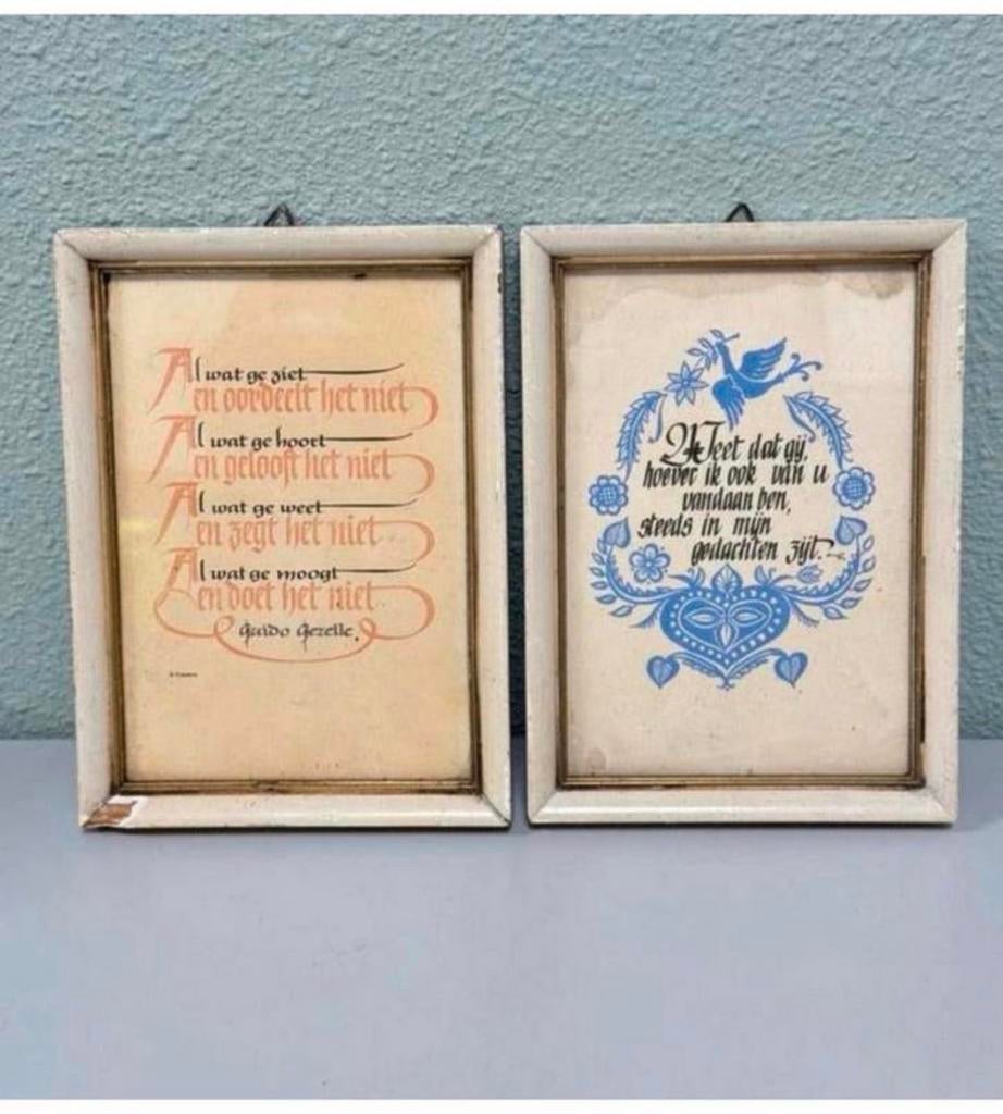 Deux assiettes murales vintage avec l'inscription « toilette, Enlèvement ou Envoi, Comme neuf