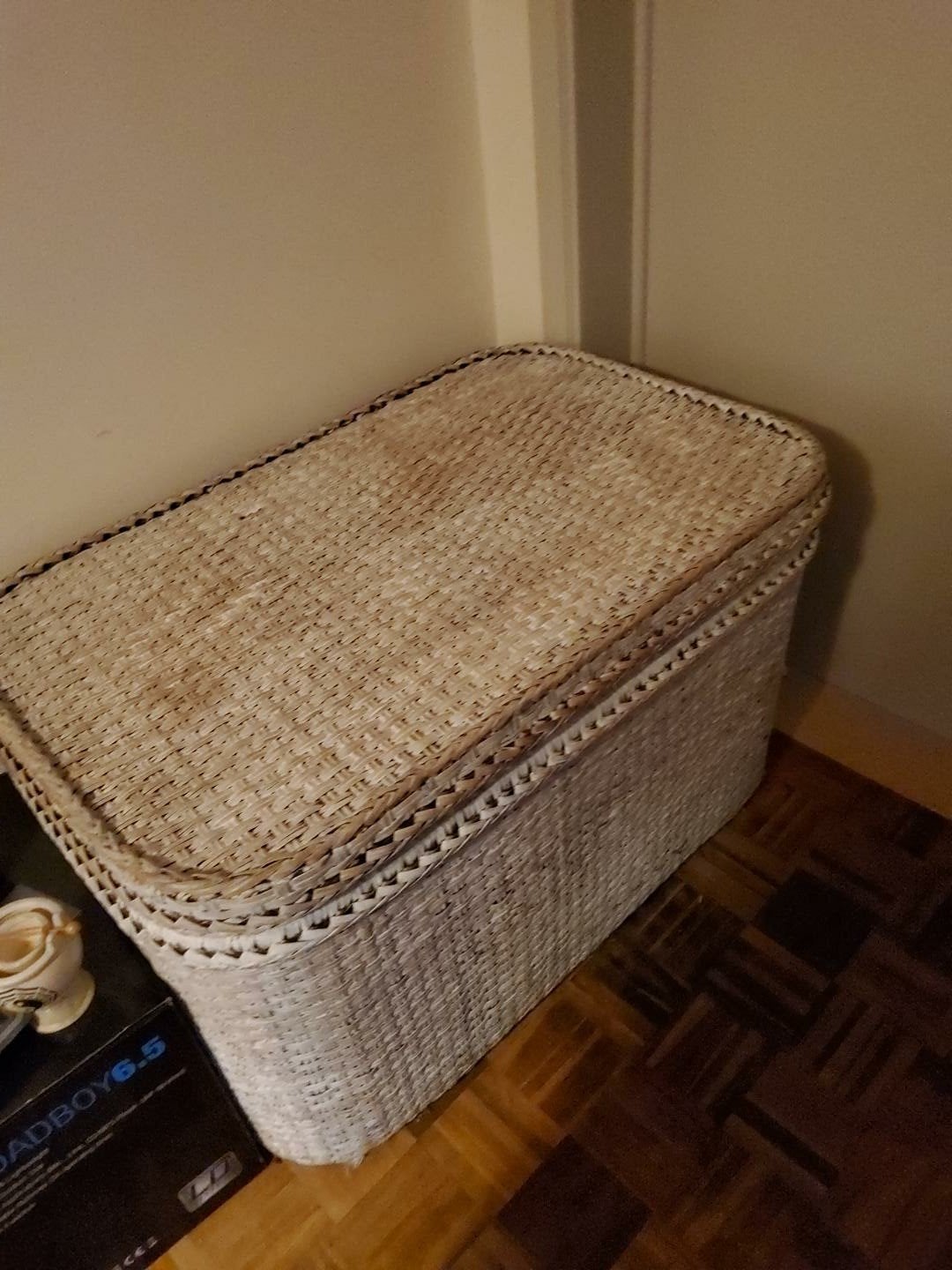 Stevige rieten rotan kist 90x60x55, Ophalen, 50 – 75, Gebruikt, 50 tot 100 cm