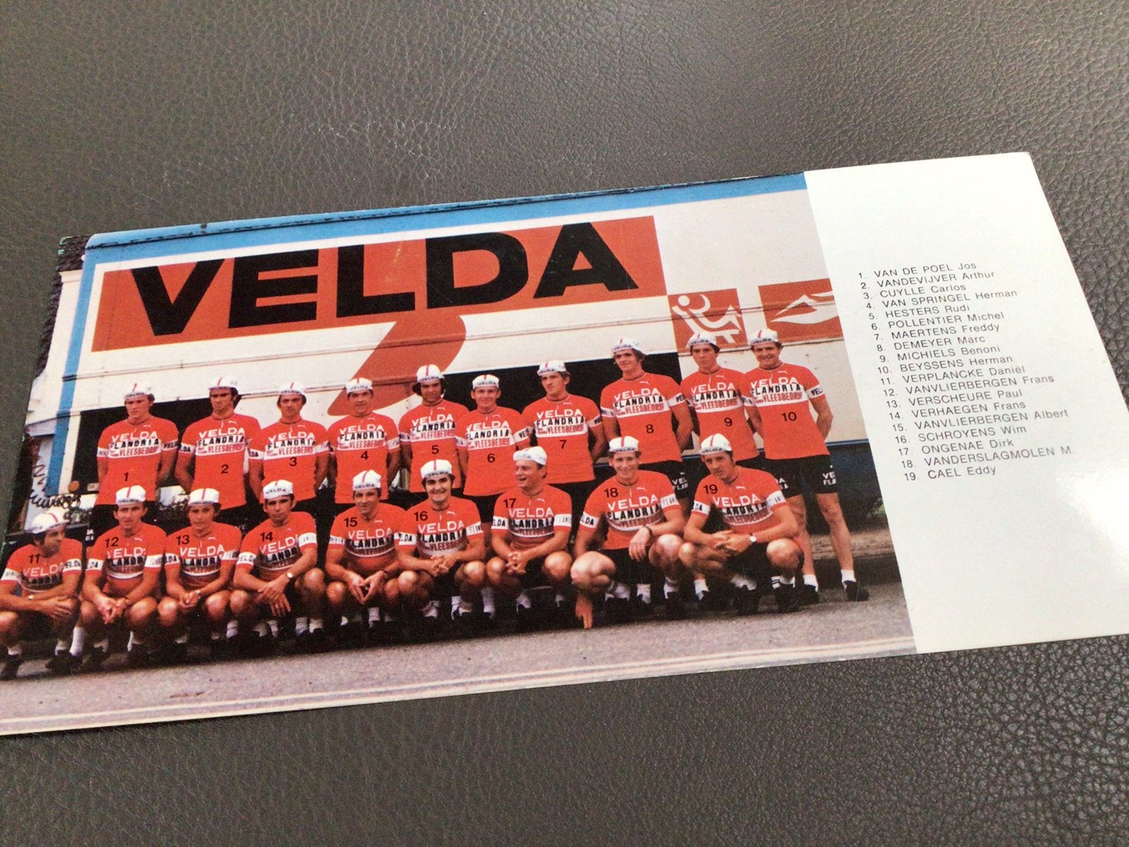 Wielerkaart 1976 team flandria velda  freddy maertens, Ophalen of Verzenden