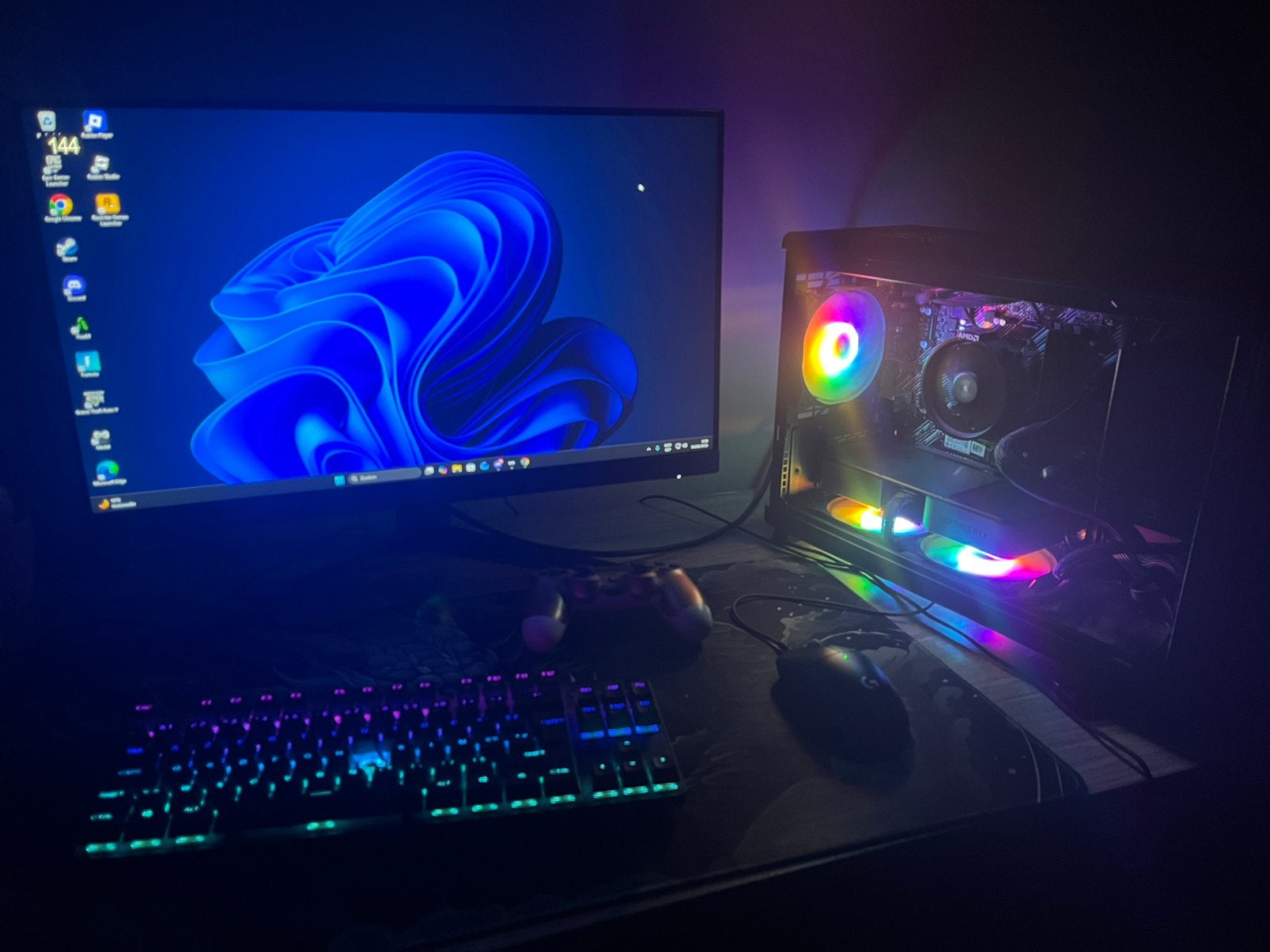 Gaming Pc + Monitor, Computers en Software, Ophalen, Zo goed als nieuw, 8 GB, Gaming