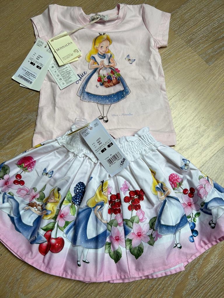 monnalisa setje alice in wonderland 2 j, Kinderen en Baby's, Verzenden, Nieuw, Setje