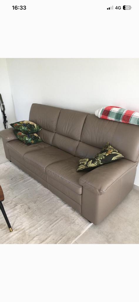 Canape maxdivani 3 places en cuire, Huis en Inrichting, Ophalen, 150 tot 200 cm, Driepersoons, Zo goed als nieuw