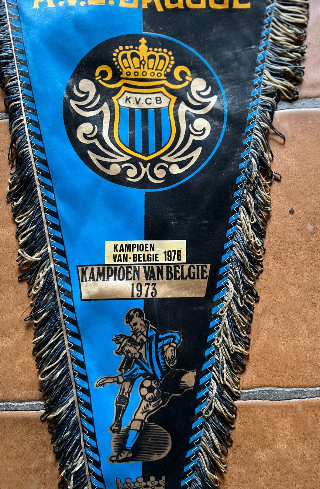 Vintage club Brugge wimpel. Kampioen 1973/ 1976, Verzamelen, Ophalen of Verzenden, Zo goed als nieuw